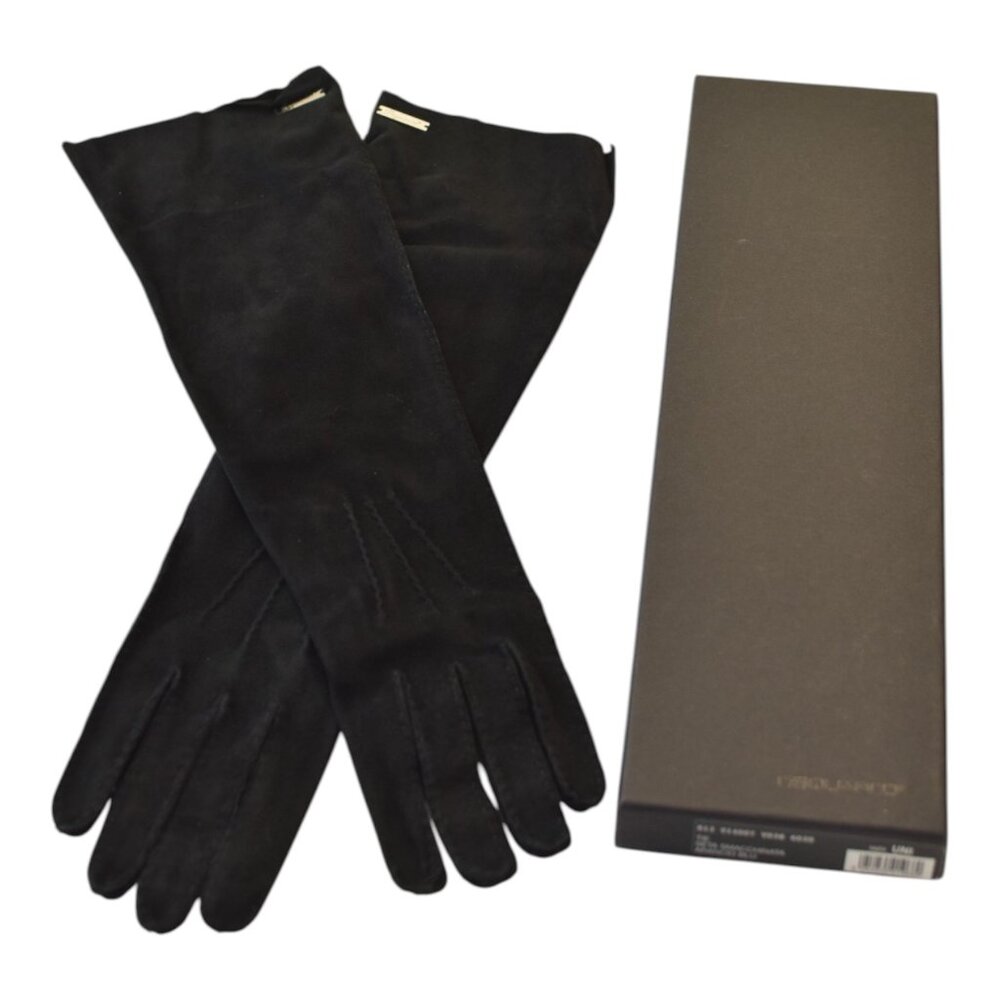 Dsquared² Black Suede Long Gloves – Made in Italy – Size M - come with the box